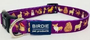 Dog Collar, Pet Collar, Cat Collar, Pattern Collar (Art: purple dogs)
