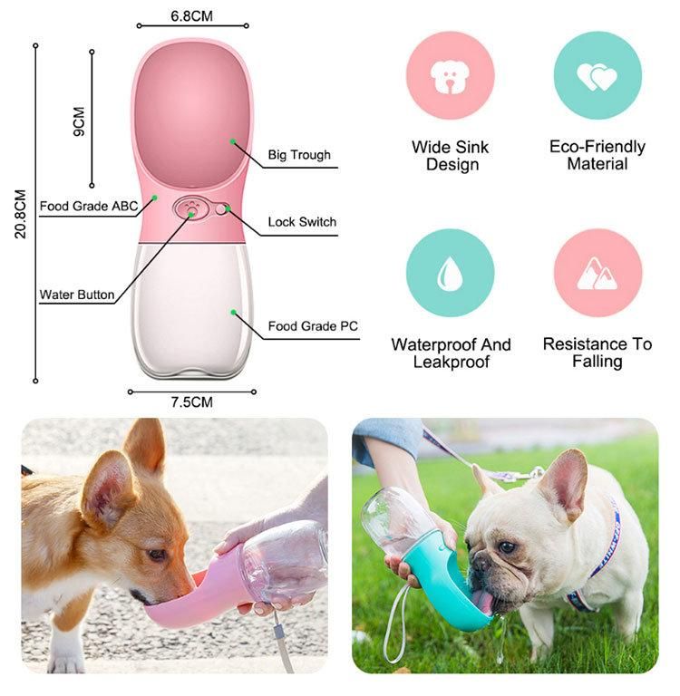 Food Grade Leakproof Portable Puppy Pet Dogs Travel Water Bottle