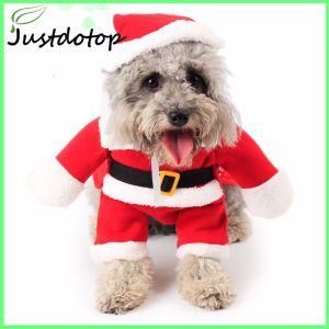 Festival Santa Christmas Pet Clothing with Hoodie for Small Teddy Dog