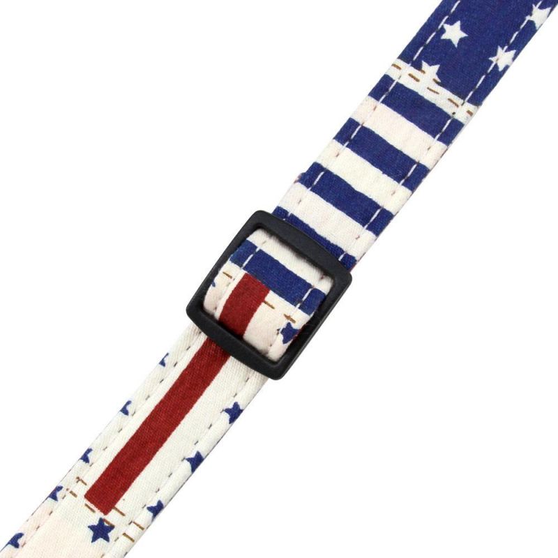 Nameplate Buckle Nylon Lining Printed Cloth Dog Collar & Leash for Dogs