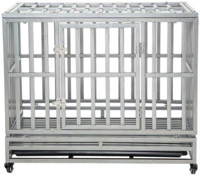 Easy to Assemble Dog Cage Double Door &amp; Locking Caster Design
