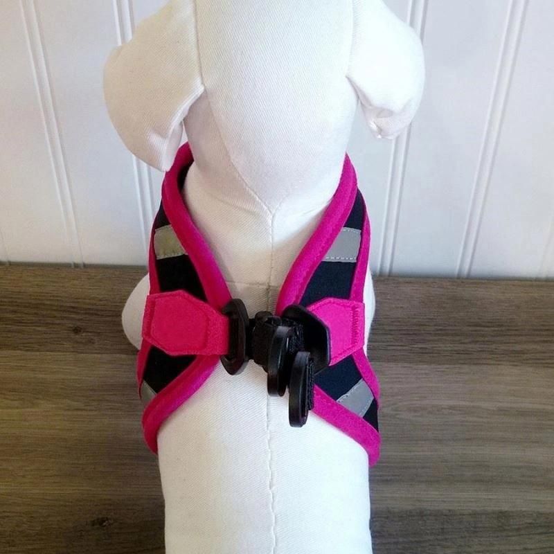 Simple Easy on Reflective Strip Pink Color Neoprene Dog Harness/Pet Toy/Pet Accessory/Pet Supply/ Pet Products