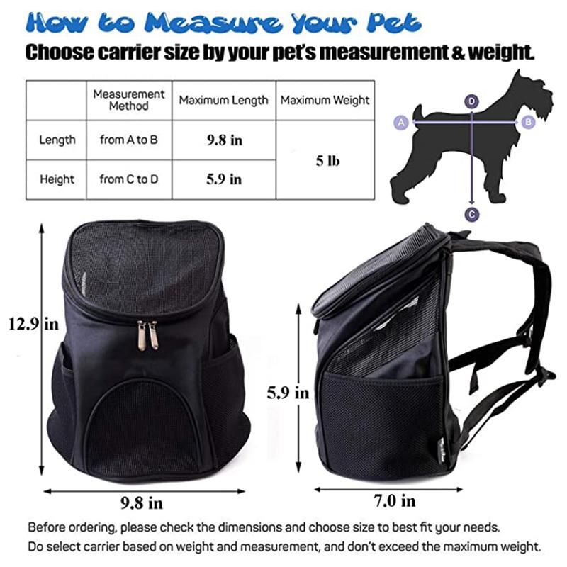 Travel Breathable Ventilated Cat Dog Carrier Backpack for Hiking Walking