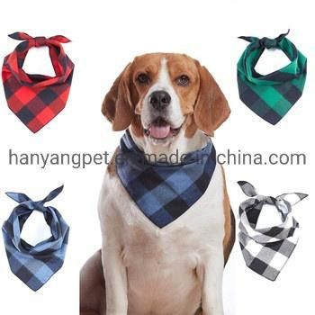 Custom Plaid Pet Bandana Dog Saliva Towel Collar Dog Neck Scarf