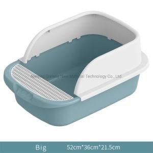 Large Anti Splashing Fence Cat Sand Basin Blue
