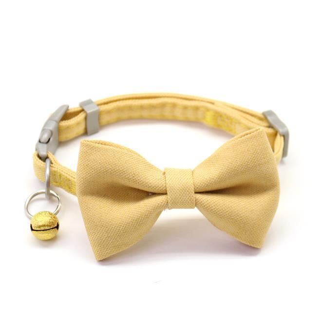 Adjustable Lovely Small Bell with Bow Cotton Quilt Dog Collar Pet Collars for Small Dogs and Cats