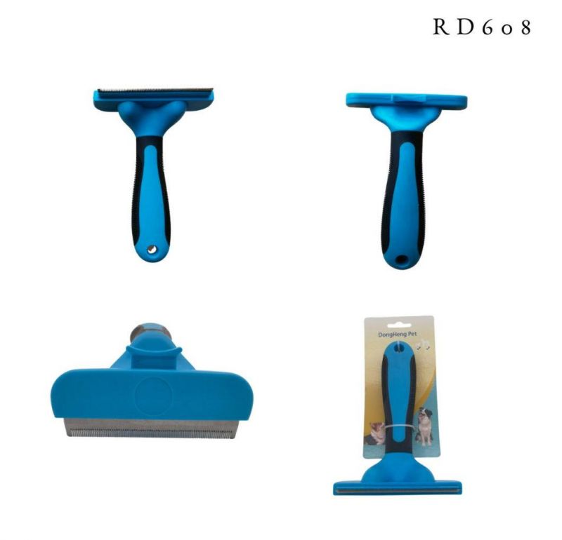 Pet Grooming Products Hair Comb Brush Rake Grooming Self Cleaning Slicker Open Knot Shaving Pet Detangling Comb Grooming Tool Blue-L