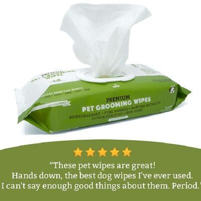 Biokleen Portable Dog Cleaning Soft Organic Sanitary Wipes Eco Bamboo Biodegradable Organic Pet Eye Wipes