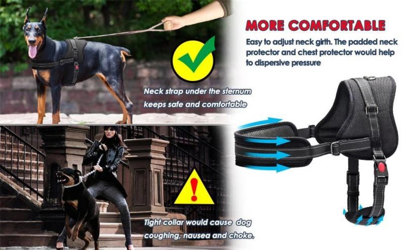 Adjustable Padded Breathable Halter Vest Reflective Dog Harness with Top Handle