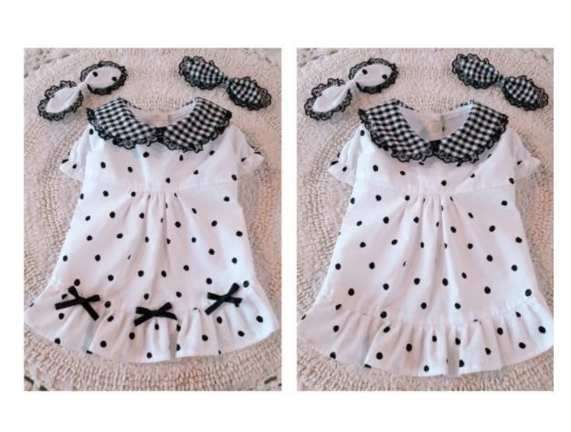 Summer and Autumn Newest Plaid DOT Turndown Design Pet Skirt Super Fashion and Comfortable Dog Clothes