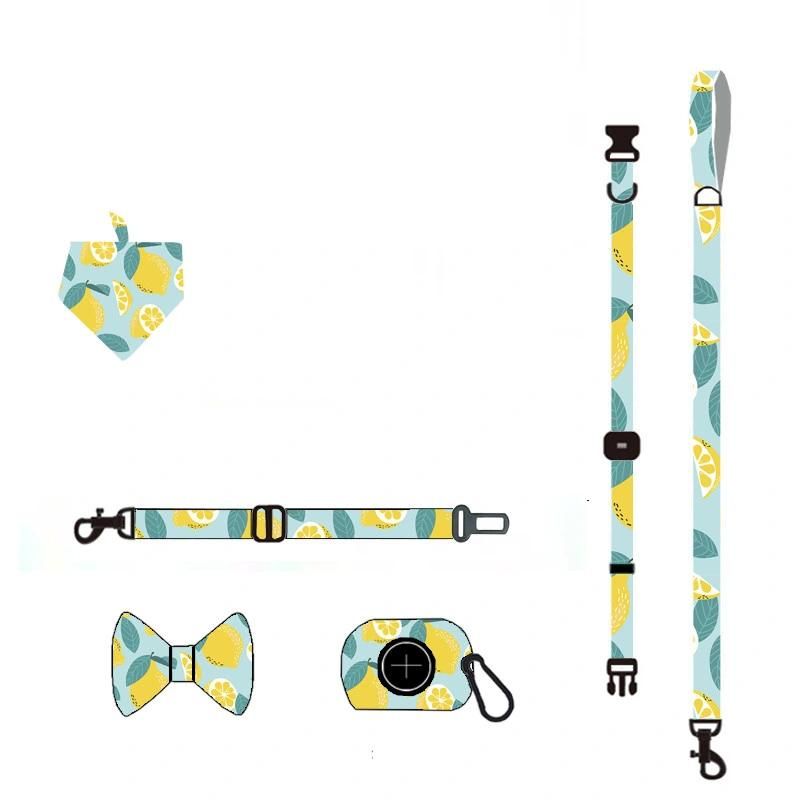 Custom Logo Sublimation Printing Adjustable Pet Dog Harness and Leash
