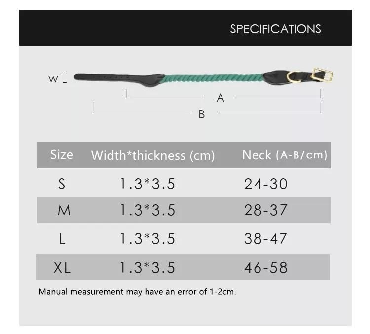 Luxury Cow Leather Organic Natural Cotton Braided Dog Climbing Rope Collar and Leash Set