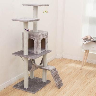 New Design Plush Sisal Safety Home Kitty Durable Cat Scratching Poles Condos Towers Trees House Furniture Climbing Cat Tree