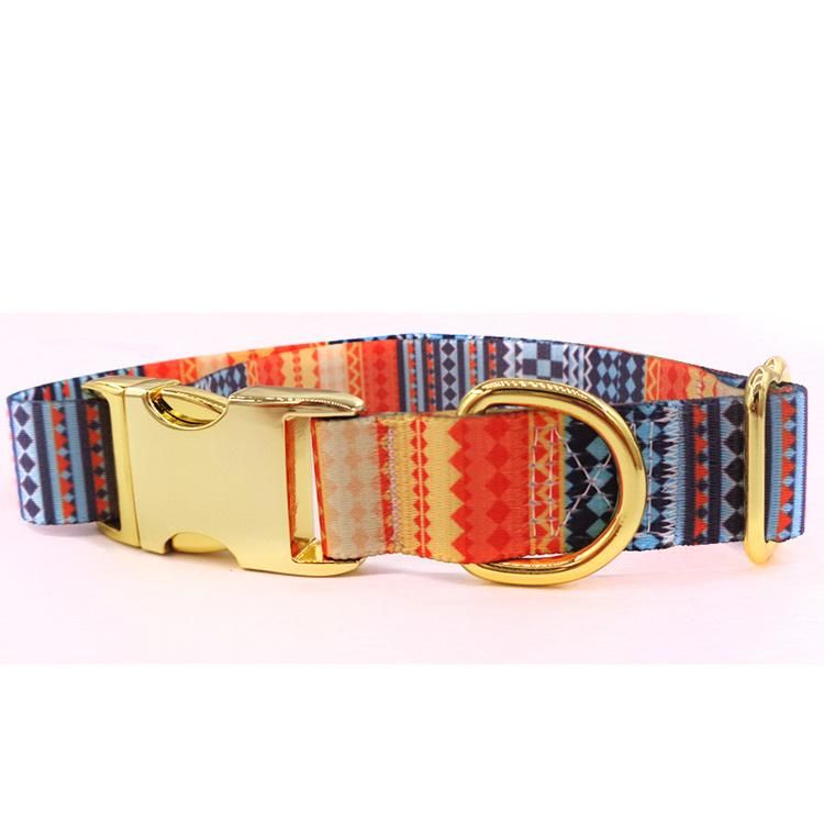 Gold Buckle Collar Lettering Dog Collar Metal Laser Buckle