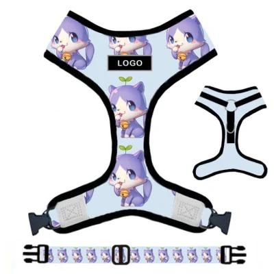 2021 Factory OEM Custom Logo Customized Pattern Adjustable Soft Mesh Padded Reversible Dog Harness