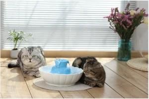 Cat and Dog Water Fountain Pet Waterer Dispenser Water Feeder Blue Porcelain