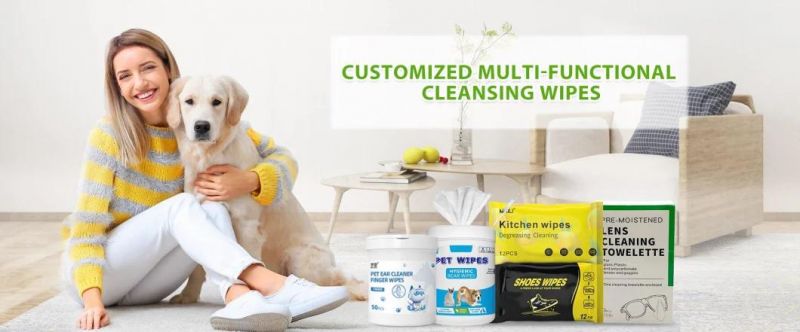 Factory OEM Brand Unscented Freshening Multipurpose Disposable Pet Denal Finger Wipe Pet Eye Stain Remover Pet Teeth Ear Cleaning Wet Wipes
