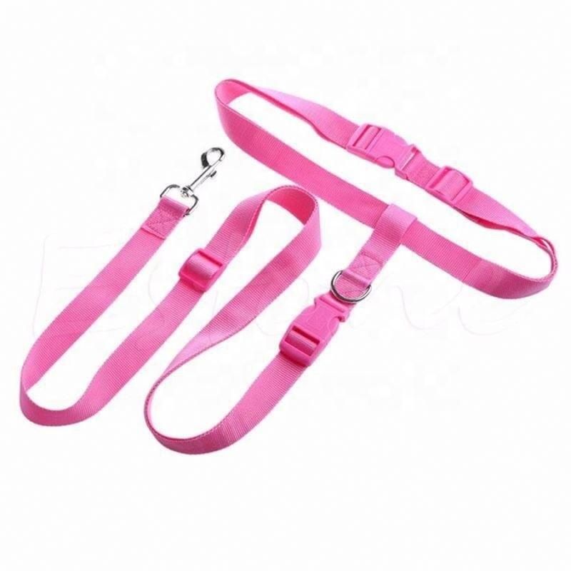 Adjustable Hands Free Leash Dog Pet Lead Waist Belt for Jogging Walking Running Black B0723cfqcq All Seasons