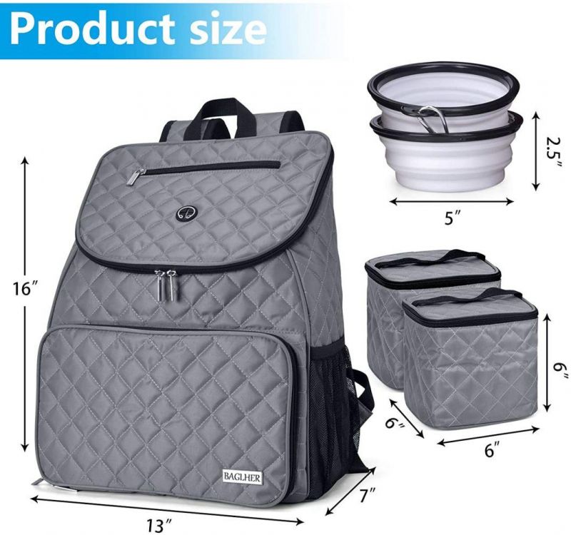 Weekender Travel Food Carriers and Collapsible Bowls Dog Travel Bag Backpack