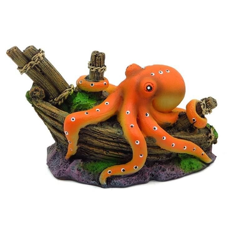 Wholesale Custom Resin Fish Tank Decorative Elastic Octopus Crafts