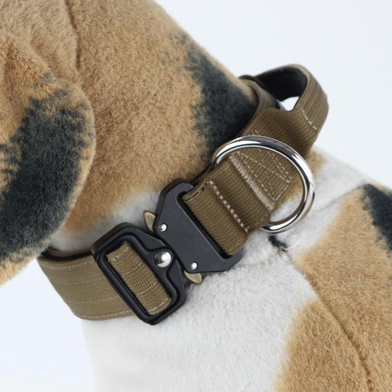 2022 OEM ODM Tactical Dog Collar and Leash Waterproof Strong Training Heavy Duty Handle Nylon Dog Collar