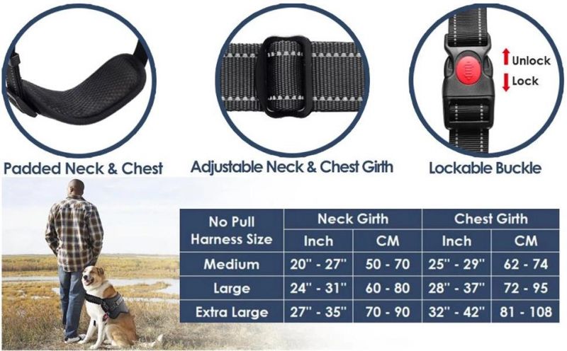 Adjustable Padded Breathable Halter Vest Reflective Dog Harness with Top Handle