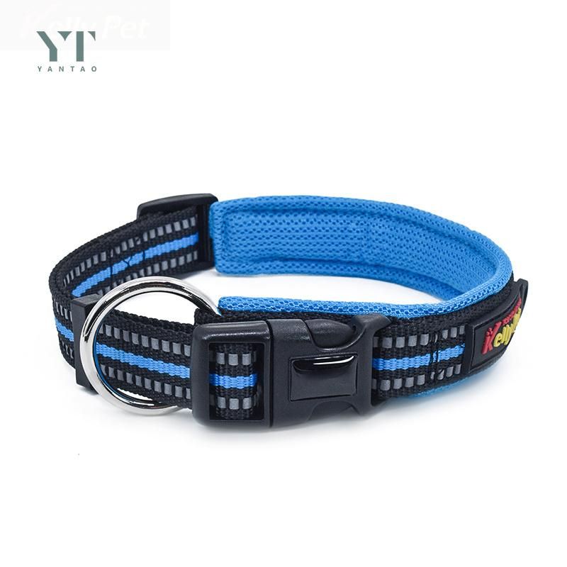 Wholesale Nylon Pet Accessories Collar Reflective Breathable Mesh Padded Large Small Dog Collar