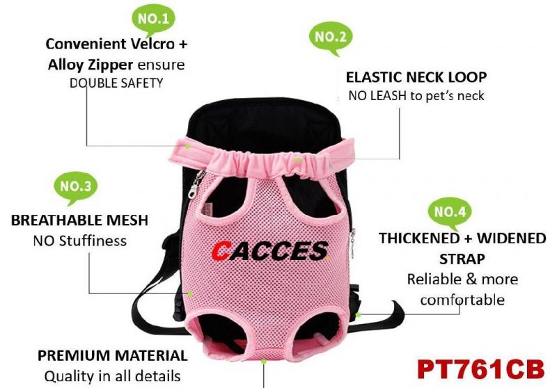 Legs out Front Dog Carrier,Hands-Free Adjustable Pet Backpack Carrier,Adjustable Wide Straps W/Shoulder Pad Elastic Band&Alloy Zipper Double Security Travel Bag