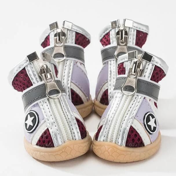 New Design Mesh Sandal Dog Shoes Soft-Soled Dog Shoes