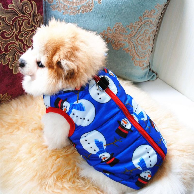 Warm Reversible Dog Coat Thick Padded Comfortable Winter Dog Jacket Safety Dog Vest