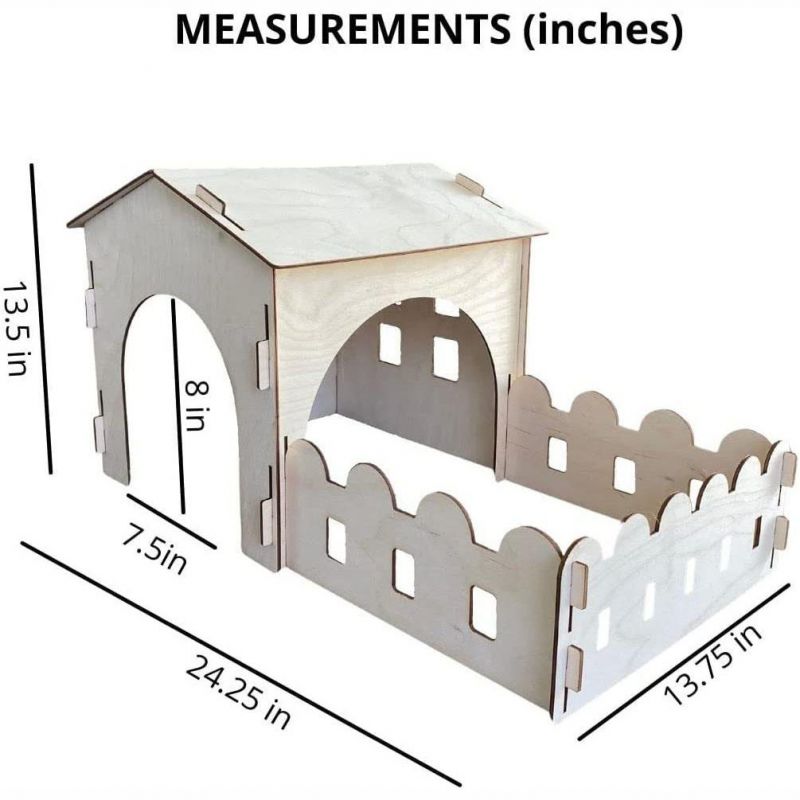 Small Animal Wood House Pet Rabbit Bunny Cages Guinea Pig Wooden Houses