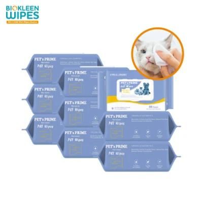 120PC Dog Cleaning Paper Towels Pet Eye Wet Wipes Cat Tear Stain Remover Gentle Non-Intivating Cleaning Wipes