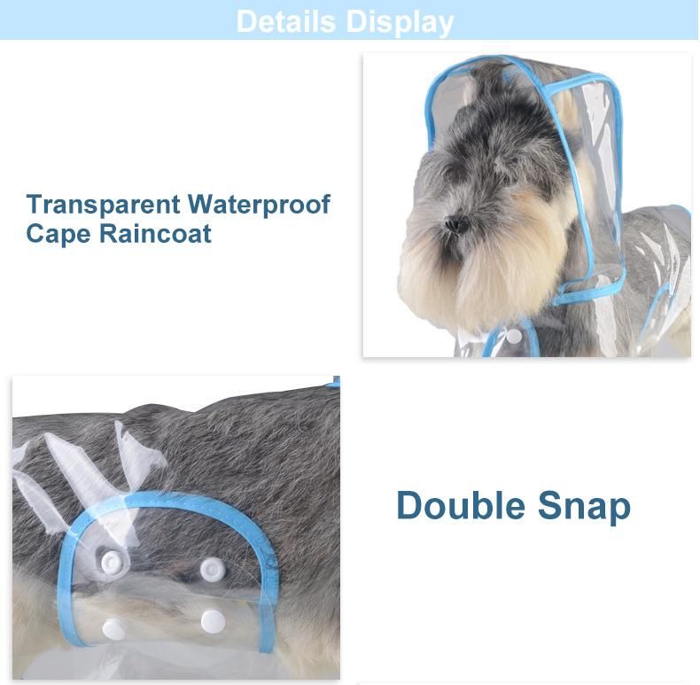 Wholesale Dog Raincoat Large Hooded Waterproof Pet Dog Raincoat Transparency Design Luxury Raincoat Clothes for Dogs