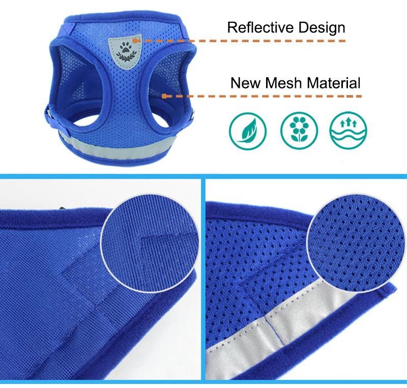 Vest Harness Leash Adjustable Mesh Vest Dog Harness Collar Chest Strap Leash Harnesses