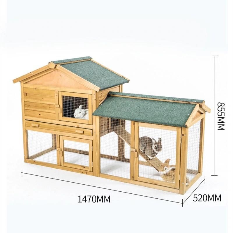 Zosia Small Rabbit Hutch Made of Fir Chicken Cage Dog House Ramp 0211