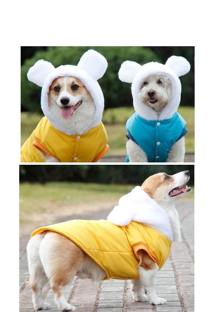 Dog Products, Dog Fleece Hoodie, Windproof Waterproof Dog Coat Fleece & Cotton Lined Warm Dog Jacket, Cold Weather Pet Apparel Clothes Vest