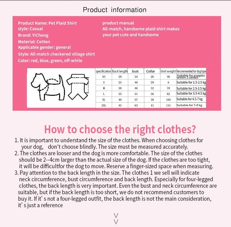 Dog Polo Shirt Available Comfortable Plaid New Arrival All Season Polyester 4 Colors OPP Bag Fashion BSCI Coats & Jackets