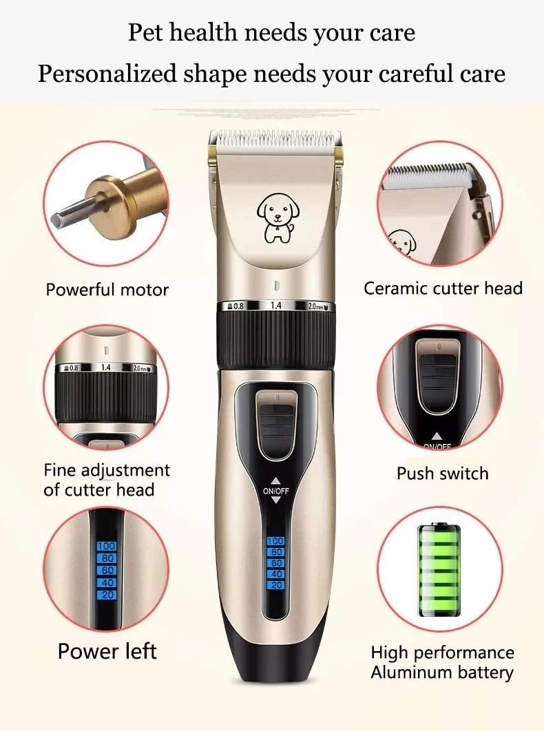 New Arrival Cordless Professional Pet Hair Trimmer Electric USB Cat Dog Pet Hair Clipper