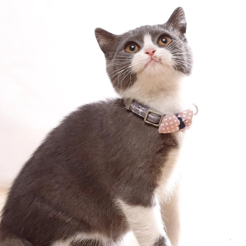 Cat Collars Cotton Striped Bowknot Necklace Tie Puppy Bandana Collar