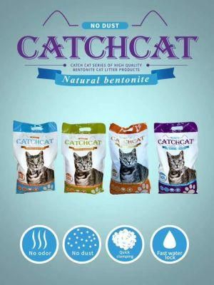 High Quality Bentonite Cat Litter with Scents by Catch Cat Brand with Super Absorption and Hard Clumping and Odor Control and Low Dust.