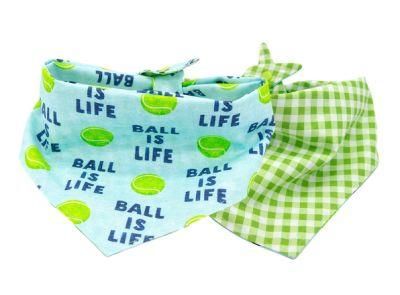Wholesale Custom Printed Soft 100% Cotton Polyester Reversible Fall Pet Scarf Puppy Perros Triangle Dog Bandana