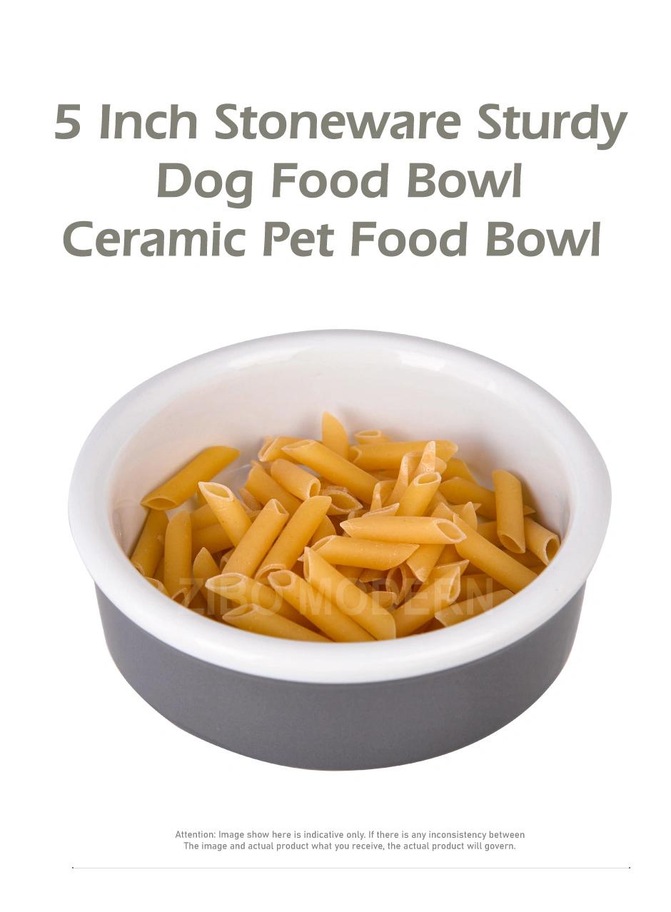 5 Inch Stoneware Sturdy Dog Food Bowl Ceramic Pet Food Bowl