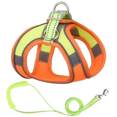 Fashionable Multicolor Reflective Dog Harness with Matching Pet Leash