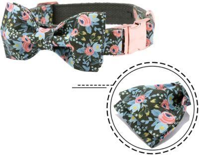 Factory Wholesae Faction Pattern Bowtie Dog Collars for Pet Dogs