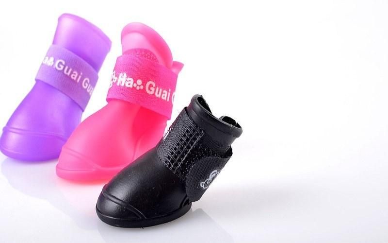 4PCS Pet Products Waterproof Boots Rubber Rain Pet Dog Shoes