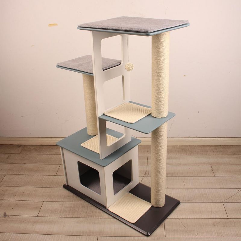 Sisal MDF Manufacturer Wholesale New Design Wooden Cat Condo and Cat Tree Pet Supplies