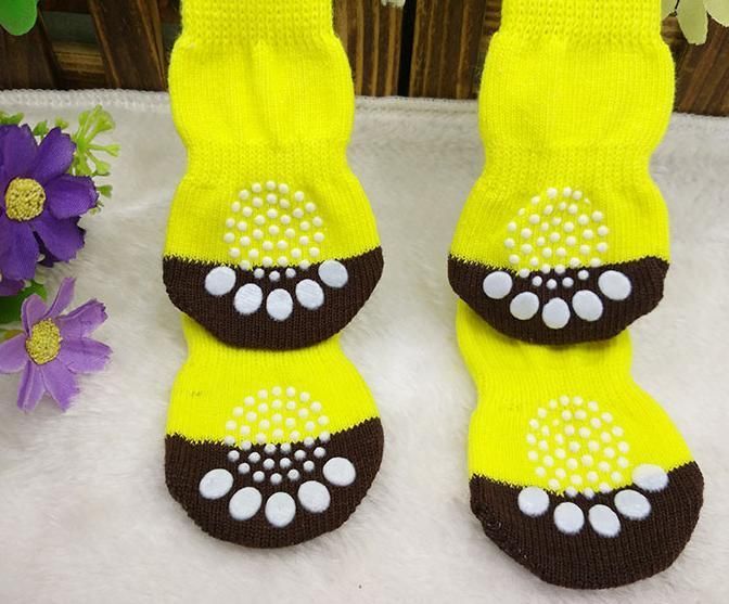 4PCS/Set Anti-Slip Dog Socks Lovely Pet Socks Custom Dog Socks