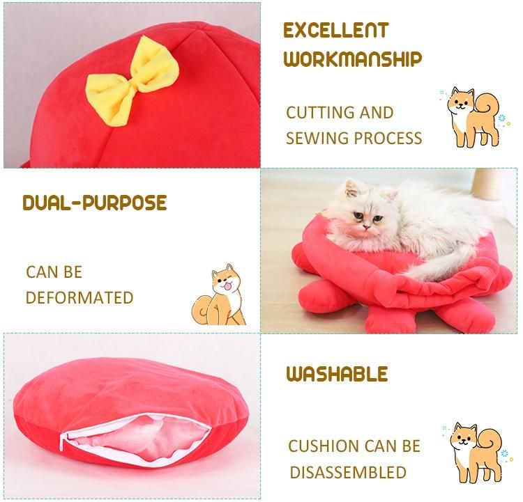 Octopus Shape Pet Supplies Warm Cat Litter Animal Shape Semi-Enclosed Cat House Small Dog Kennel Bed