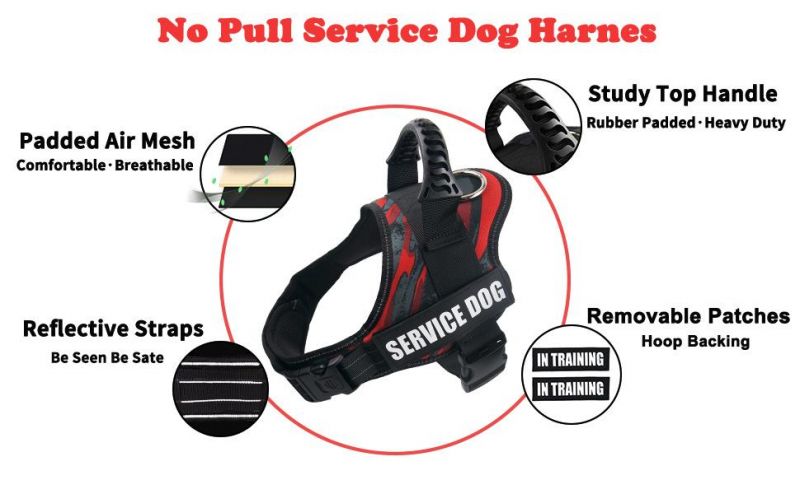 Spupps Red Camo Color Service Dog in Training Vest with Removable & Changeable Customized Patch