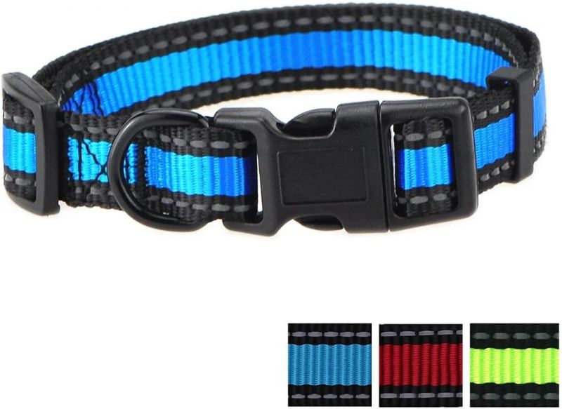 Nylon Webbing Pet Strap Light Weight Reflective Dog Collar